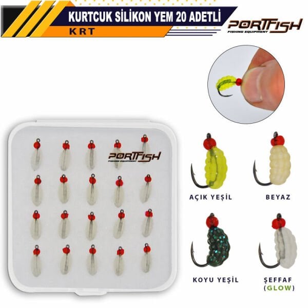 Portfish Kurtcuk Silikon Yem  20 Adetli