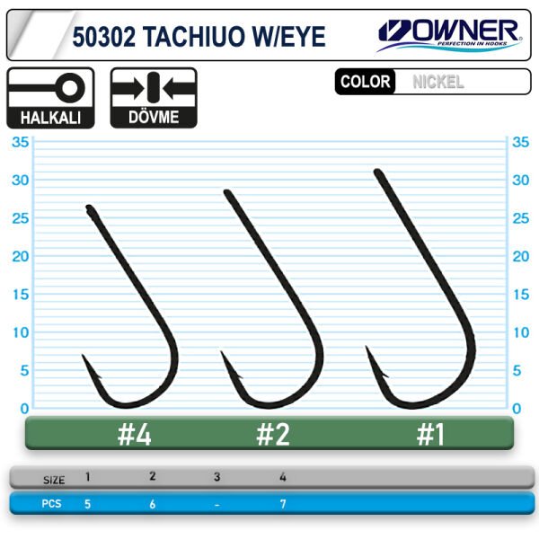 Owner 50302 Tachiuo W/ Eye Nickel İğne 4