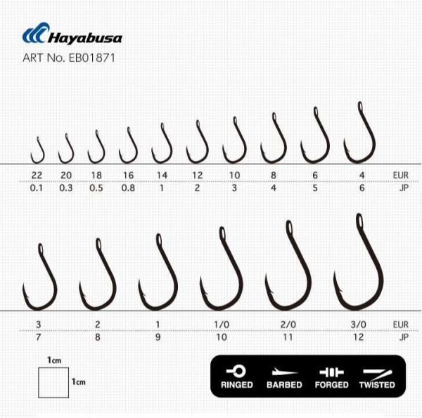 Hayabusa HCHN 018 Delikli Papağan Olta İğnesi Black Nikel