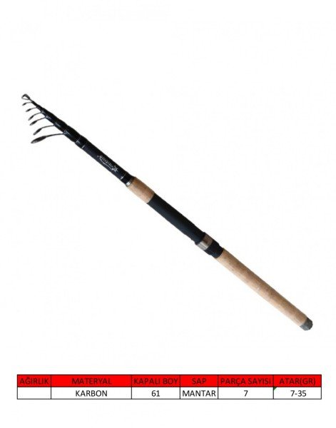 Captain 1639 Fukido Tele Spin Kamış 7-35gr Atar