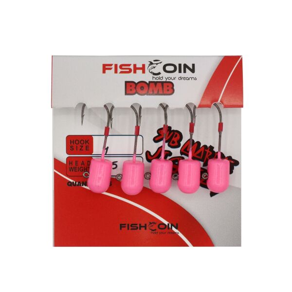 Fishcoin Bomb Jighead Pink Glow 4-5 Gr