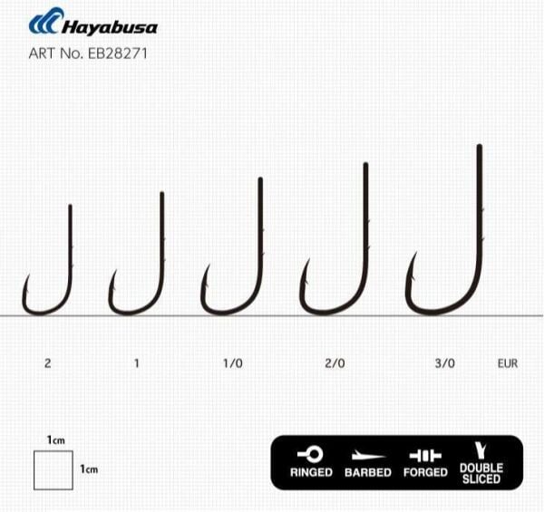 Hayabusa HBTH 282 Delikli Tırnaklı Canlı Yem İğnesi Black Nikel