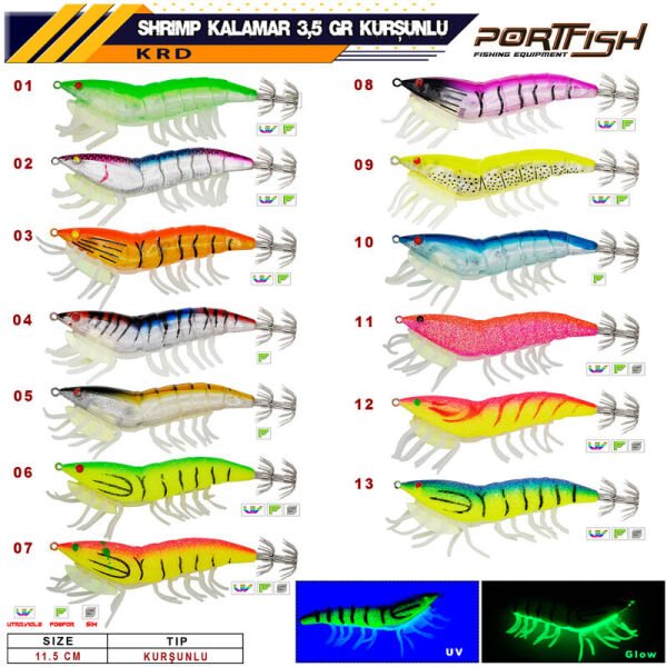 Portfish Shrimp Kalamar Zokası 3,5 gr  Kurşunlu 11,5 cm 05