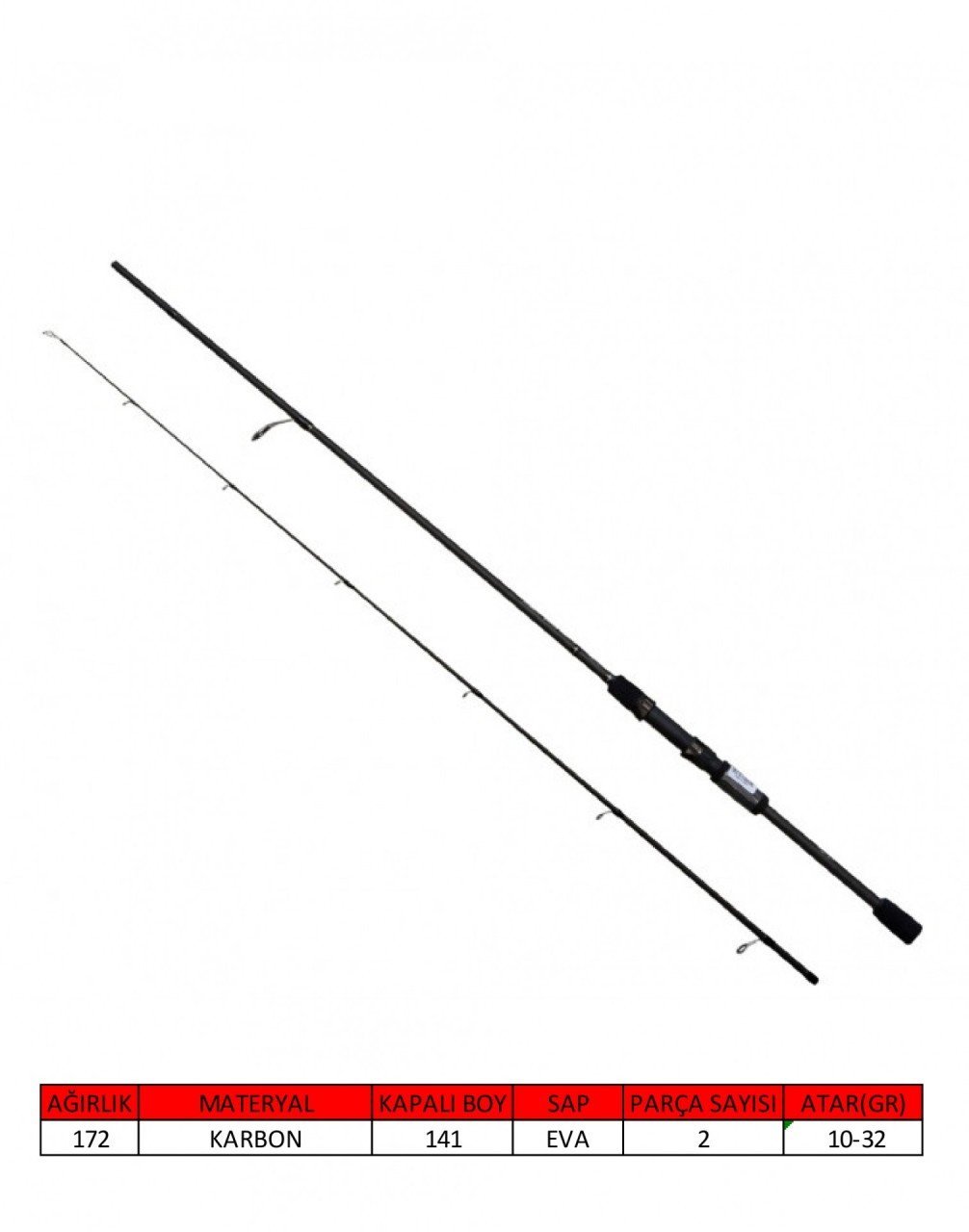 Captain 1457 Angel Kiss Spin 274cm 2 Parça Spin Kamış 10-32gr Atar