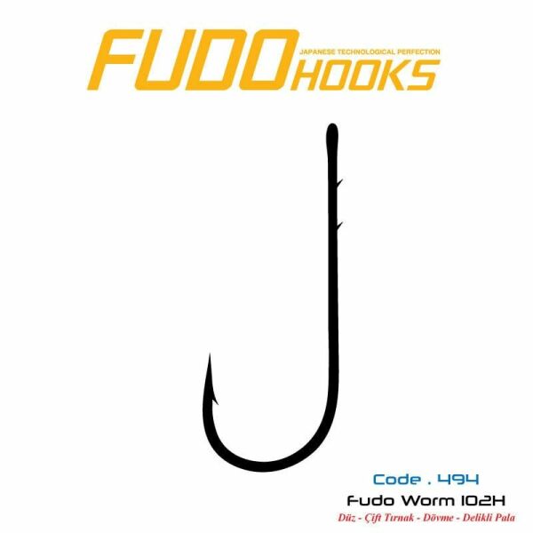 Fudo 4941 Worm 102H Black Nikel İğne 4/0