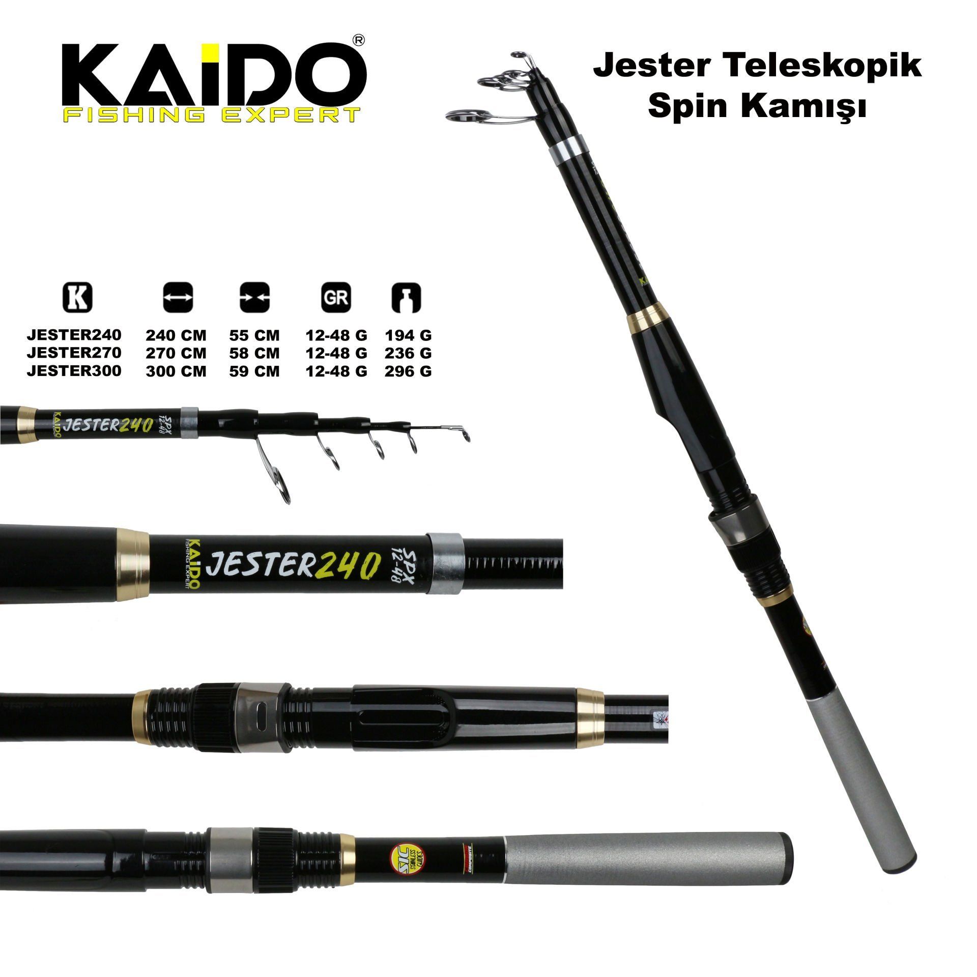 Jester Teleskopik Spin Kamışı 270 cm