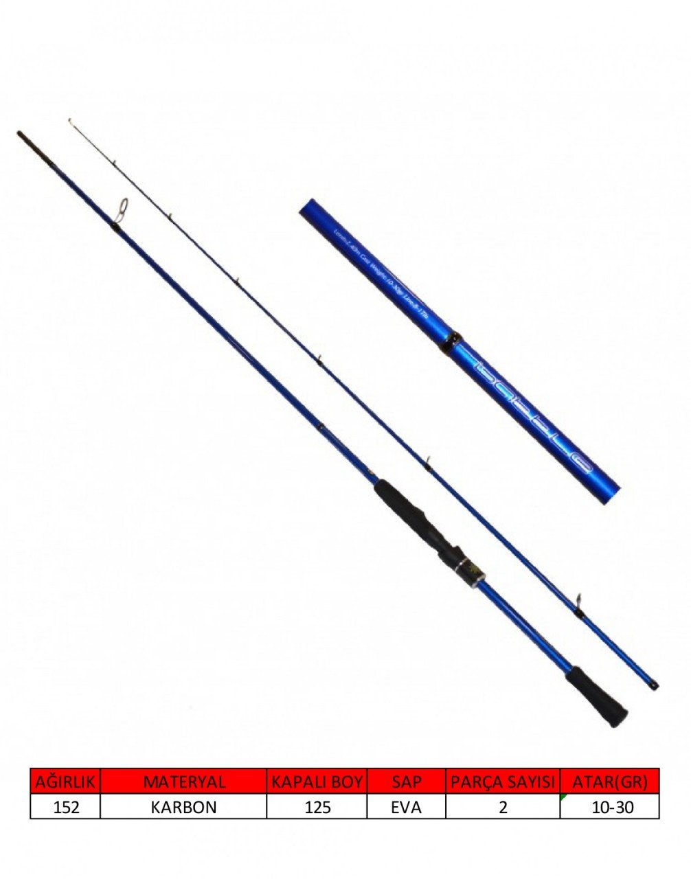 Captain 1451 Battle Spin 2 Parça Spin Kamış 10-30gr Atar