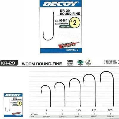 DECOY KR-29 Worm Round Fine Black Nickel Olta iğnesi 1 no