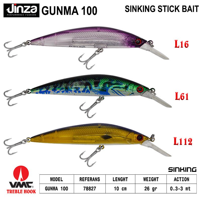 Jinza Gunma 100 mm 26 gr Maket Balık L16