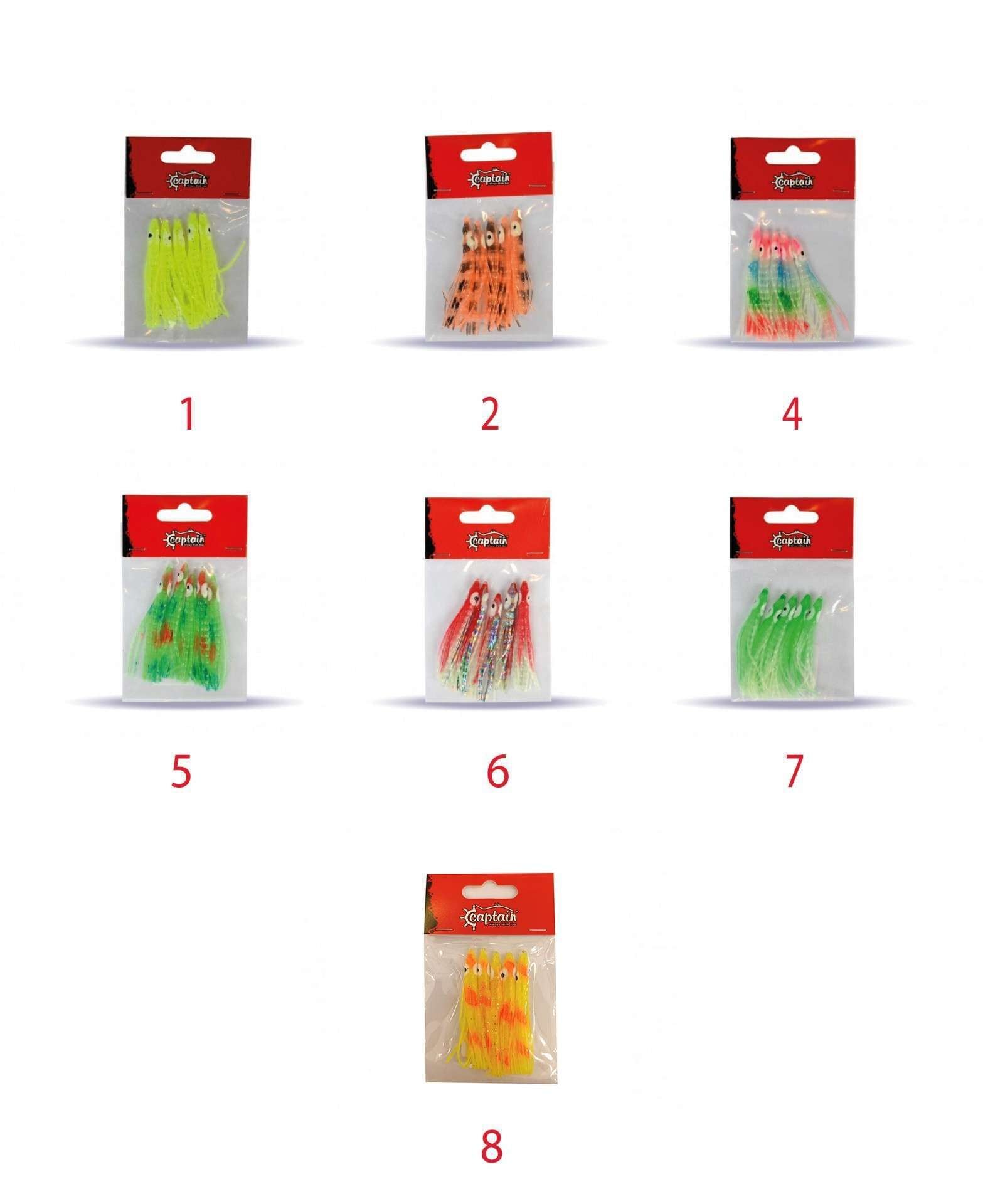 Captain 3594 Octopus Curly 6cm Ahtapot Sübye 5li Paket Suni Yem