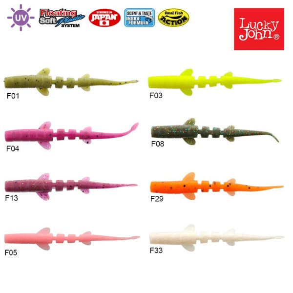 Lucky John Unagi Slug 2.5'' (6.35 cm) 10P Silikon Yem F33