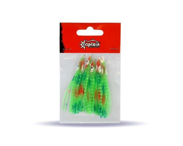 Captain 3594 Octopus Curly 6cm Ahtapot Sübye 5li Paket Suni Yem 5