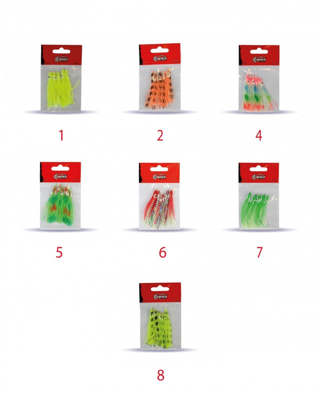 Captain 3594 Octopus Curly 6cm Ahtapot Sübye 5'li Paket Suni Yem 1