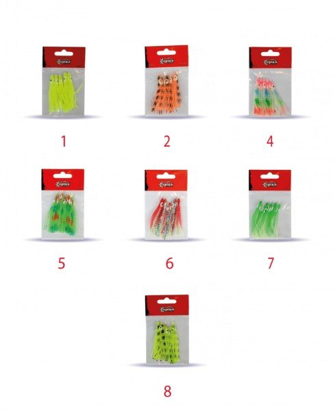 Captain 3594 Octopus Curly 6cm Ahtapot Sübye 5'li Paket Suni Yem 1