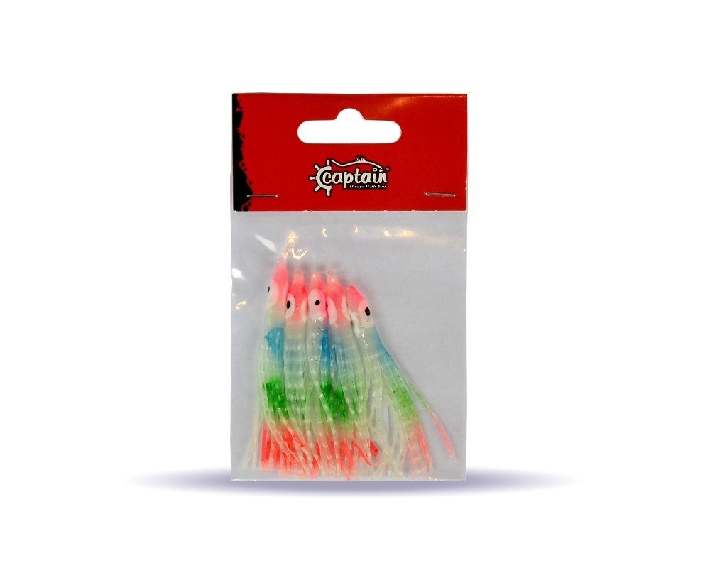 Captain 3594 Octopus Curly 6cm Ahtapot Sübye 5'li Paket Suni Yem 4
