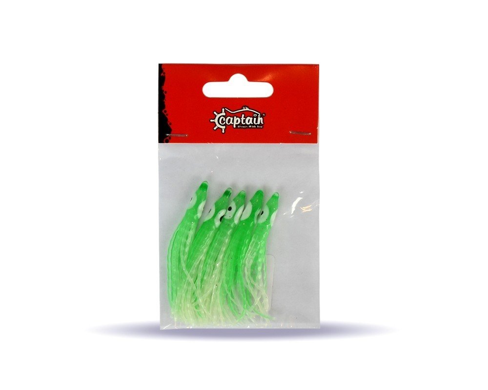 Captain 3594 Octopus Curly 6cm Ahtapot Sübye 5'li Paket Suni Yem 7