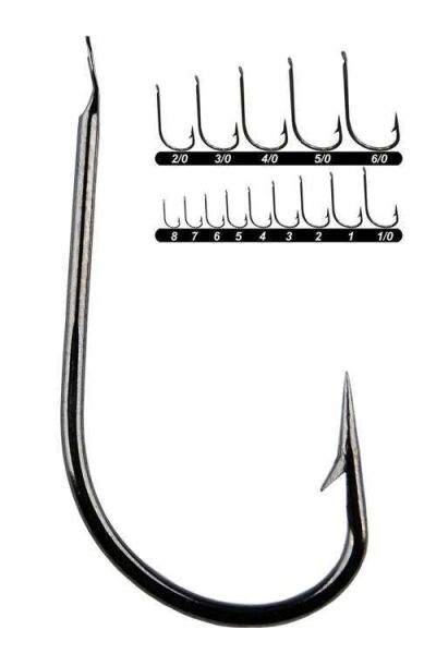 Youvella 1403 Kısa Pala Dövme Olta İğnesi 100lü Kutu Black Nikel Standart - 2-0