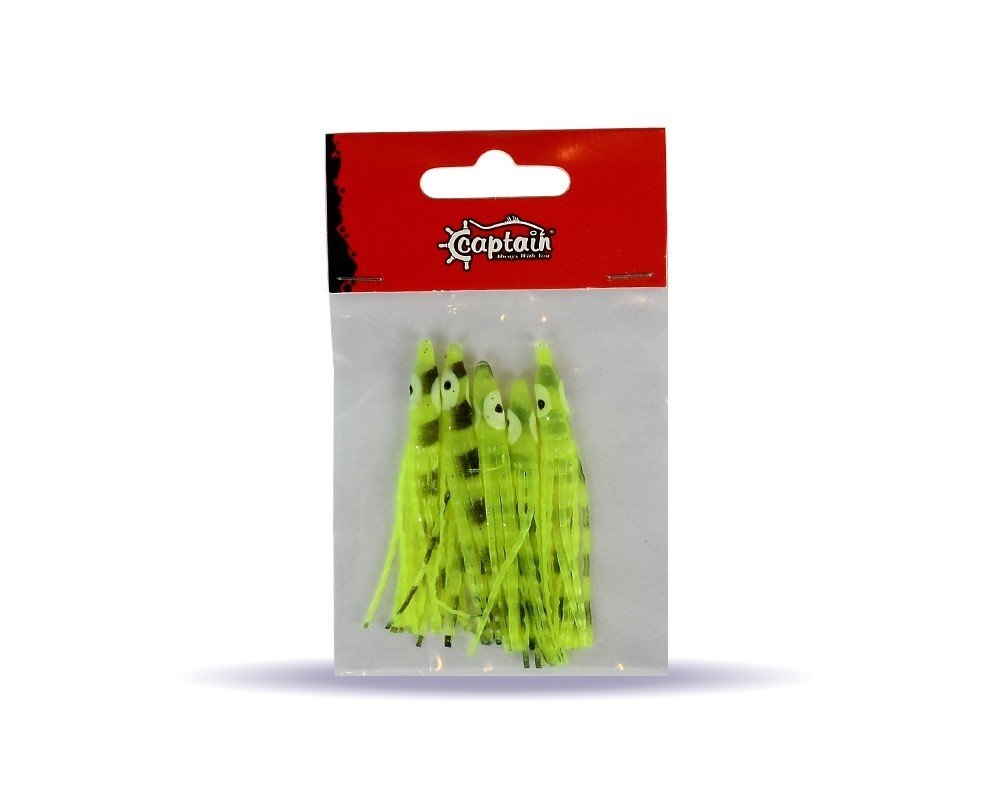 Captain 3594 Octopus Curly 6cm Ahtapot Sübye 5'li Paket Suni Yem 8