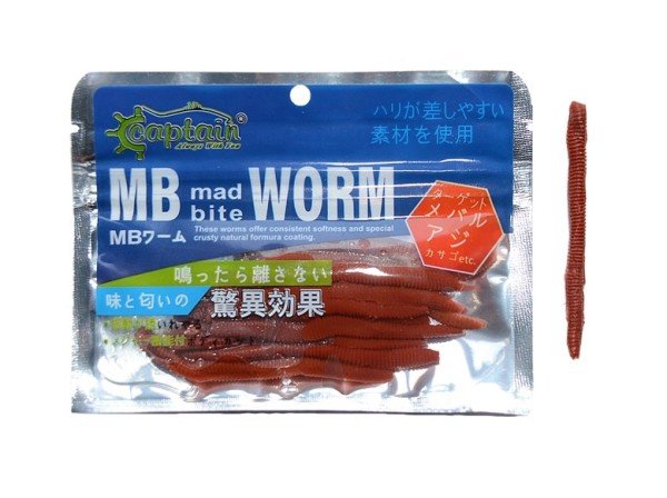 Captain 3460 Mad Bite Toprak Solucanı 8cm Aromalı Silikon Yem 12'li Paket