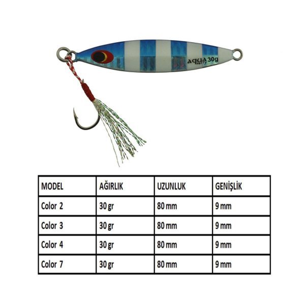 Aqua Salty Multi Jig Zebra Glow 30 gr - 4