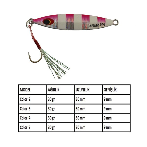 Aqua Salty Multi Jig Zebra Glow 30 gr - 2