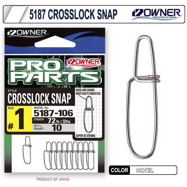 Owner 5187 Crosslock Snap Rapala Klipsi 5187-006 No:00