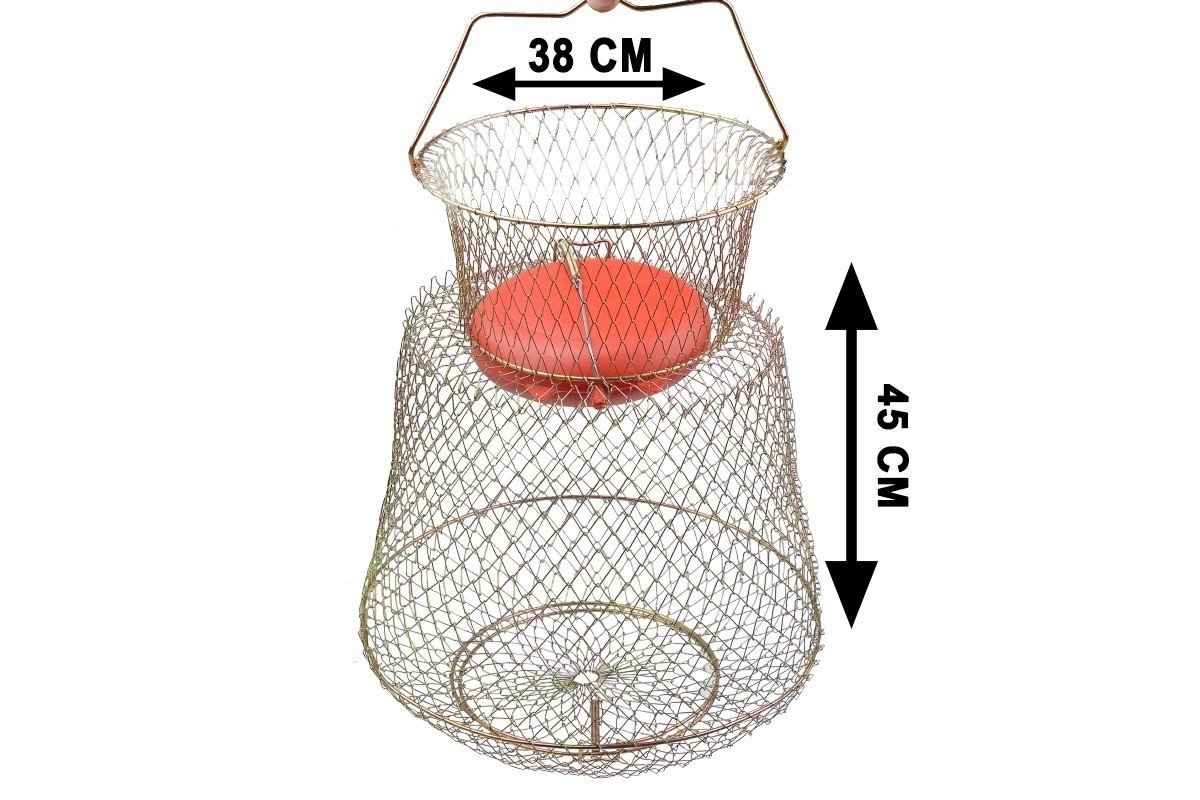 Captain Şamandralı Tel Livar Balık Sepeti 12mm Göz 38x45 cm