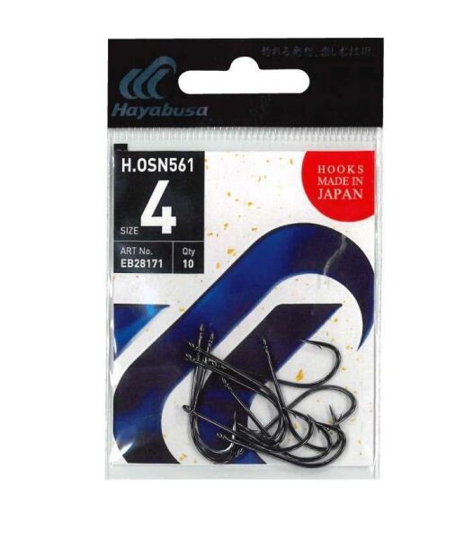 Hayabusa HOSN 561 Delikli Uzun Pala Olta İğnesi Black Nikel