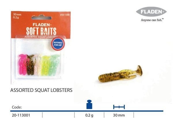 Fladen Squat Lobsters 3 cm 0.2 G 10P LRF Silikon Yem