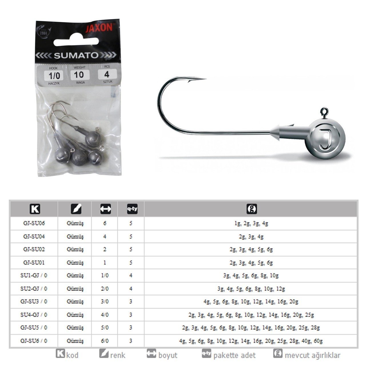 Sumato Lrf Jighead Silver #4 4 gr