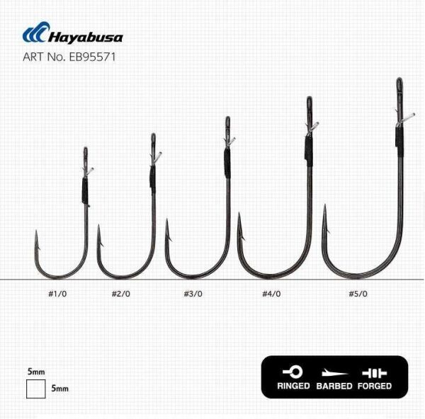 Hayabusa FPP Straight Delikli Lüfer İğnesi Black Nikel