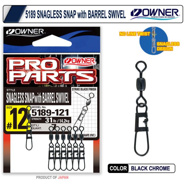 Owner 5189 Snagless Snap W Barrel Swivel 6