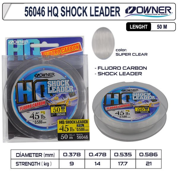 Owner 56046 Hq Shock Leader Fluorocarbon Super Clear 0.586