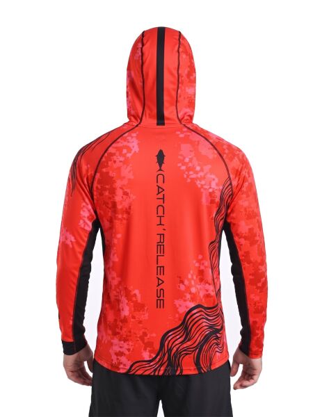 Fujin Relax S26 T-Shirt BuffHoodie Coral Black