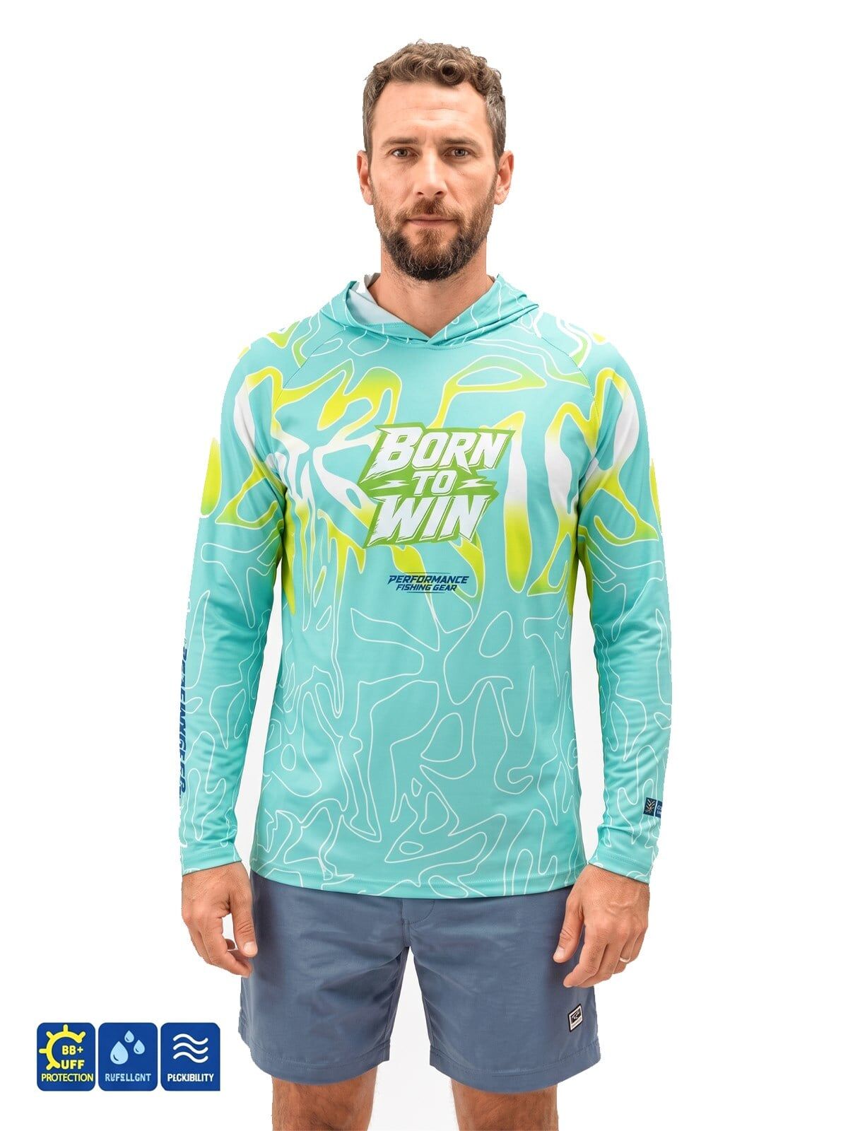 Fujin Pro Angler S26 T-Shirt Hooded Izohips Bold Mint