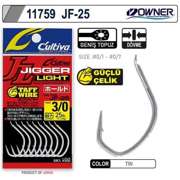 Owner 11759 Jigger Light Hold Jig İğnesi 1-0