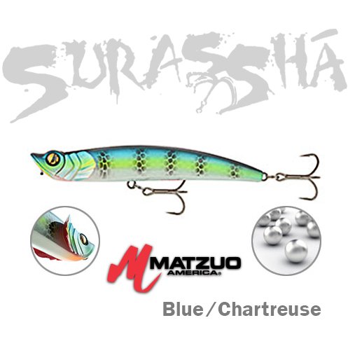 SURASSHA TOPWATER 10,8 CM - BLUE/CHARTREUSE