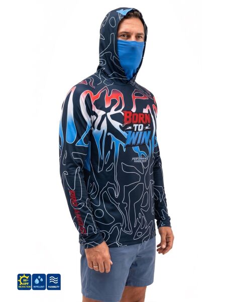 Fujin Pro Angler S26 T-Shirt BuffHooded Izohips Bold Red