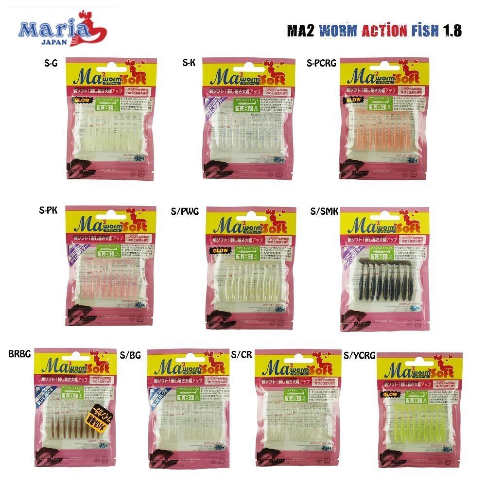 Ma2 Worm Action Fish 1.8 PK