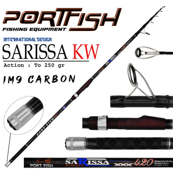 Portfish Sarissa Surf Carbon Olta Kamışı 420 cm 250 gr
