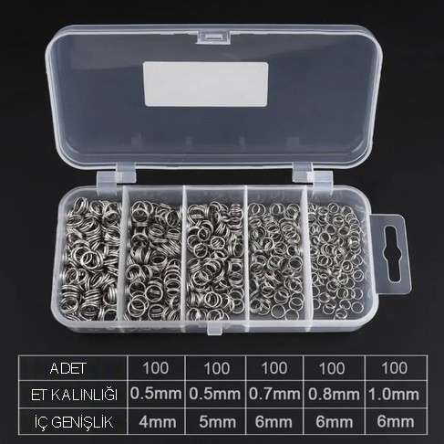 Captain 5164 Kaşık Halkası 500lü Mix Kutu Nikel