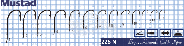 Mustad Olta İğnesi 225N 50li
