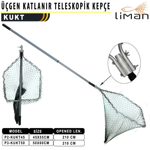 Liman Kepçe Üçgen Katlanır Teleskopik 210 cm 45x55 210 cm