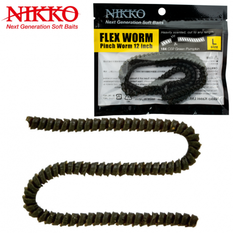 Nikko Flex Worm #L 30cm LRF Silikonu #184 Green Pumpkin