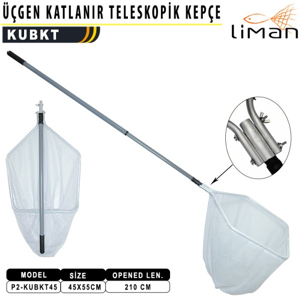 Liman Kepçe Üçgen Katlanır Teleskopik Beyaz 45x55 cm - 210 Cm