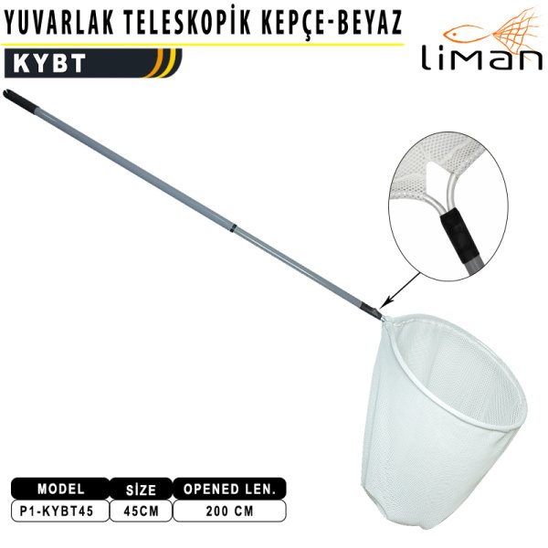 Liman Kepçe Yuvarlak Teleskopik Beyaz 45cm - 200 CM