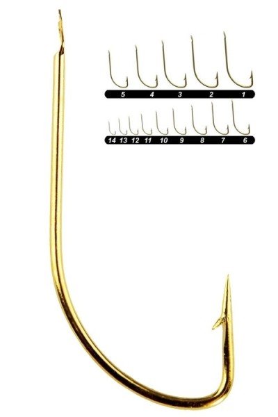 Youvella 1312 Kısa Pala Dövme Olta İğnesi 100'lü Kutu Sarı 1