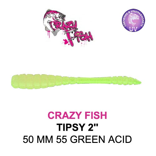 CRAZY FISH TIPSY / 50 MM / COLOR:  55 GREEN ACID