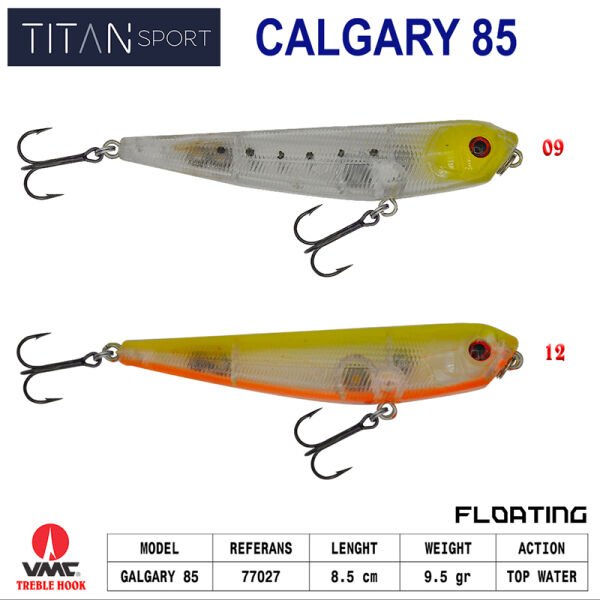 Titan Calgary 85 mm 9,5 gr  TopWater Maket Balık 9