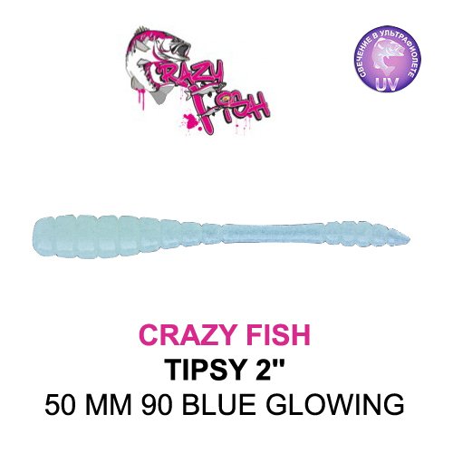CRAZY FISH TIPSY / 50 MM / COLOR:  90 BLUE GLOWING